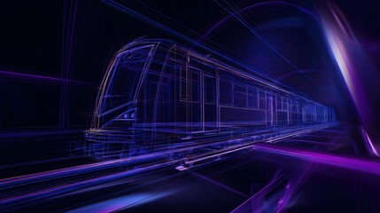 Futuristic train design showcases modern innovation on sleek rails a vibrant digital transportation concept