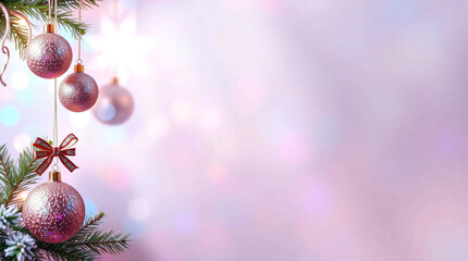 Iridescent colors over gentle soft light depict a highly detailed Christmas background