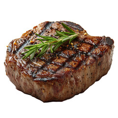 Grilled beef steak isolated on a white background