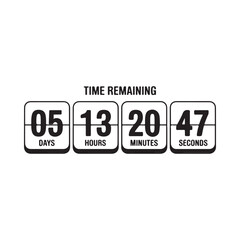 Fototapeta premium A digital timer displays the remaining time in days hours minutes and seconds