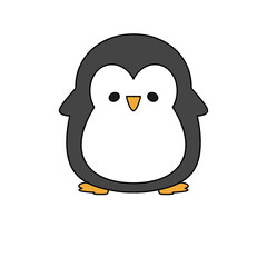 Fototapeta premium A cute penguin with a black beak and white feet