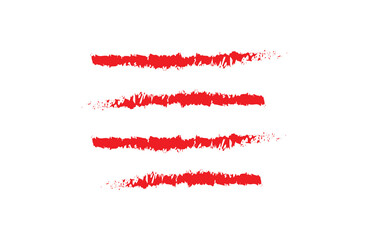  Red Crayon Brush Strokes Isolated on Transparent Background