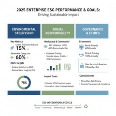 2025 enterprise esg performance and goals infographic driving sustainable impact