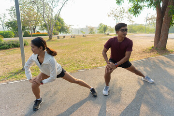 The couple went for a run and exercised in the morning.