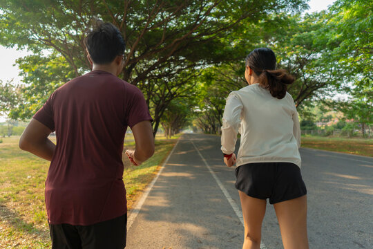 The couple went for a run and exercised in the morning.