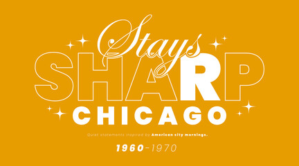 Chicago-themed text typography. Perfect for T-shirt printing.