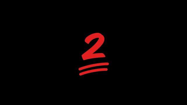 2 Number Handwritten With Underline Animation