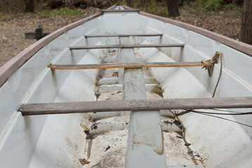 Active recreation on a boat. relaxation during yachting time. Wooden boat detail