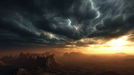 Dystopian and apocalyptic scene as 3D background, perfect for book covers, film posters, or dark fantasy art compositions.