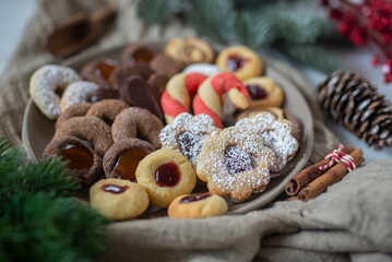 german christmas cookies in Christmas setting