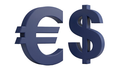 Fototapeta premium Euro and dollar currency symbols representing global financial markets