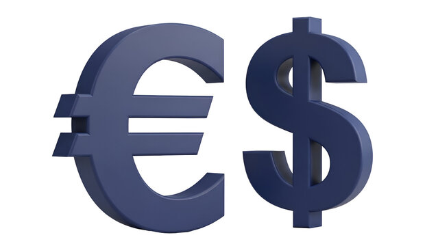 Euro and dollar currency symbols representing global financial markets - Powered by Adobe