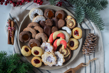 german christmas cookies in Christmas setting