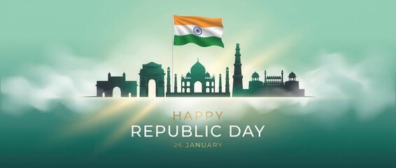 Fototapeta premium India republic day poster design.