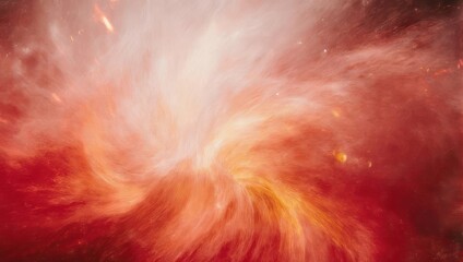 Vibrant Orange and Red Galactic Cloud Formation in Deep Space.