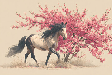 2026 year of the horse ink art for lunar new year chinese zodiac