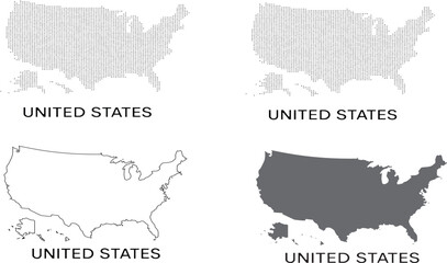 Vector dotted world map. usa or us vector exclusive map