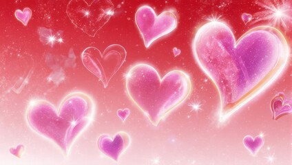 Floating Hearts - A Romantic Valentines Day Background.