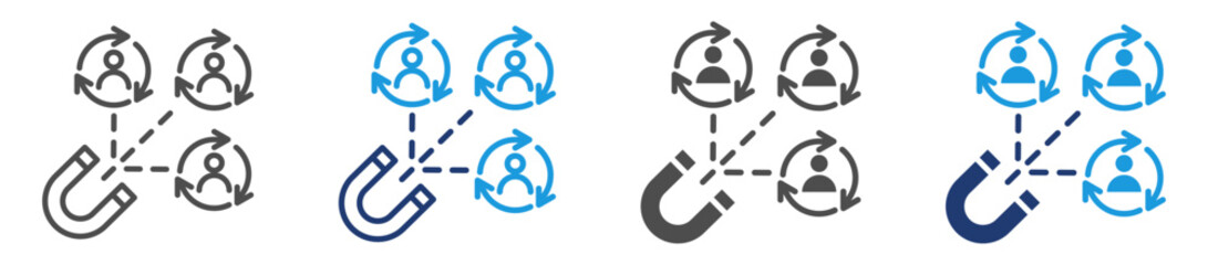 customer retention icon sheet with multiple style