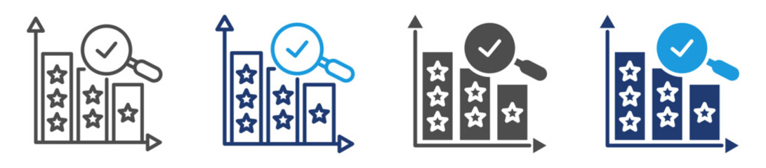 feedback analysis icon sheet with multiple style