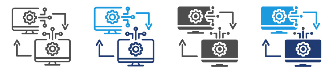 integration systems icon sheet with multiple style