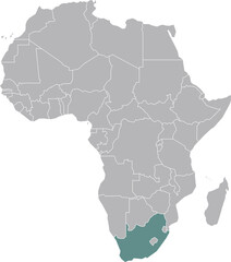 Obraz premium High-resolution illustration of a map of South Africa.
