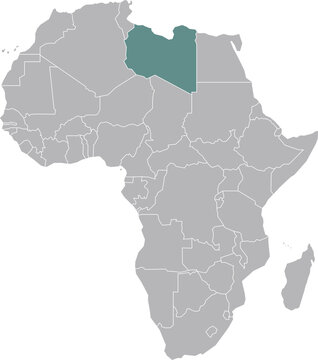 Libya Map Illustration in Africa