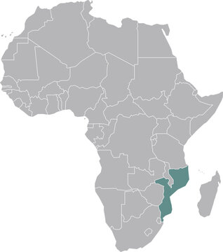 Latest Africa Map of Mozambique, High-Resolution Illustration