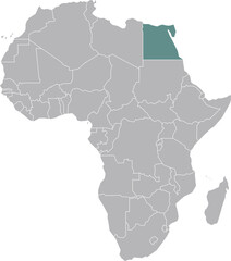 Africa Egypt Country Boundary Map Illustration