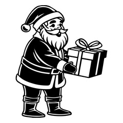 Santa Claus Holding Gift