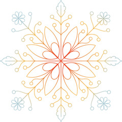 orange gradient floral mandala