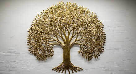 Golden Tree of Life Wall Art - A Symbol of Growth and Harmony.