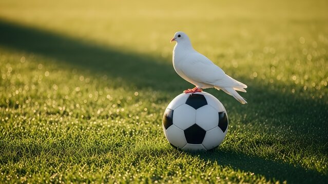 Soccer Ball and White Dove Symbol of Peace &ndash; International Day of Sport for Development and Peace