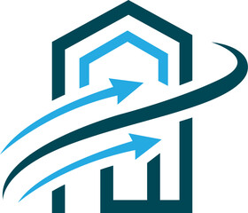 Building Line Abstract Architecture Logo Design Real Estate Vector Template Icon