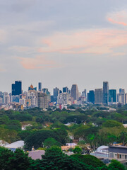 Obraz premium 14 December 2025 View of Lumphini Lumpini Park at Si Lom Silom taken from Central Park Mall in BKK Bangkok Thai Thailand 