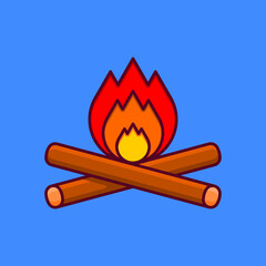 Fire Icon Illustration On Isolated Background.