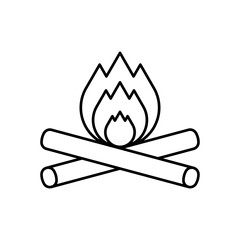 Fire Icon Illustration On Isolated Background.