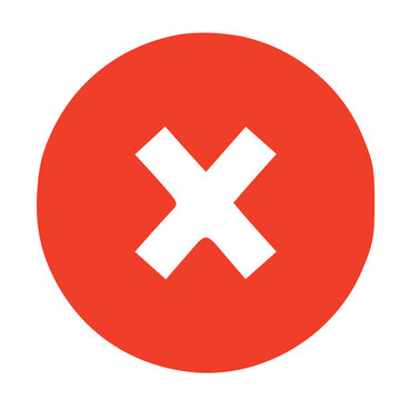 Exclusion Symbol: A bold and vibrant red circle features a prominent white 'X', serving as a visual signal of rejection, disapproval, or negation. 