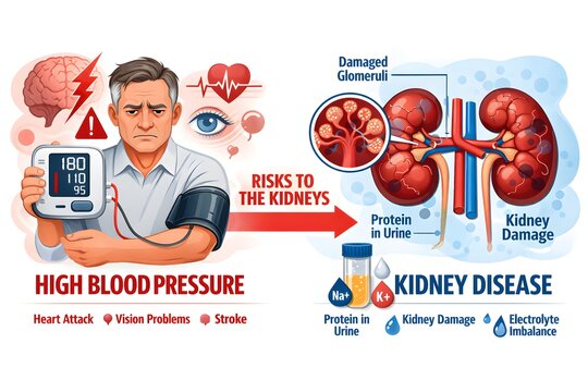 High blood pressure as a sign of kidney disease 