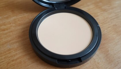 Fototapeta premium Compact makeup powder with a mirror and brush for beauty and application