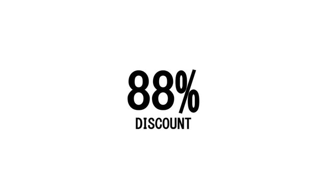 88 percent discount advertisement with modern typography on white background