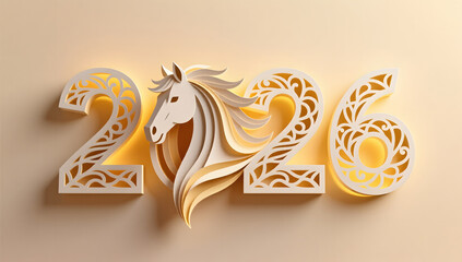 A layered papercut numeric design shaped by flowing patterns