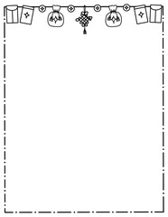 Chinese Frame Border Decorate worksheets, cards, and postcards for kids for the Chinese New Year festival.