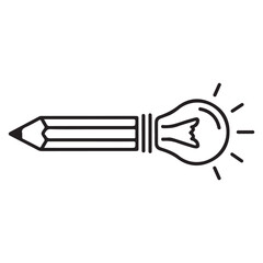 light bulb vector line art