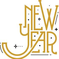 New year lettering typography