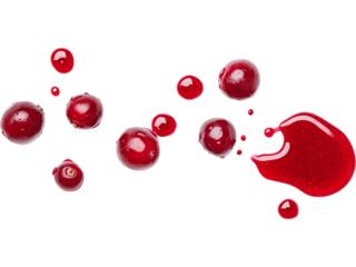 Bold cranberry sauce brush stroke with glossy texture, isolated. Ideal for modern food packaging, labels, and decorative culinary elements.