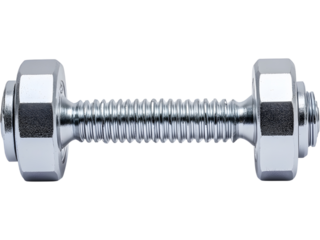 Shiny chrome fitness dumbbell isolated on transparent background. Ideal for gym concepts, strength training visuals, and healthy lifestyle designs.