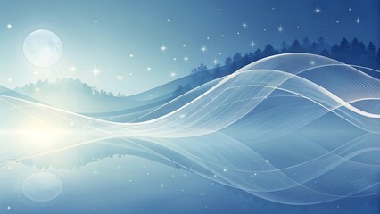 Ethereal Deep Blue & Soft White Gradient Mesh Art for Digital Design