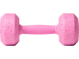Pink lightweight dumbbell isolated. Perfect for women fitness concepts, yoga workouts, and colorful sport designs.