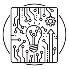 light bulb idea line art